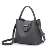 <bold>Bucket / Tote Bag  <br>Vegan-Leather Handbag Gray - strapsandbrass.com