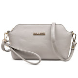 Shell / Crossbody Bag  <br>Genuine-Leather Handbag Gray - strapsandbrass.com