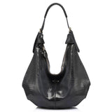<bold>Hobo / Tote Bag <br>Genuine-Leather Handbag Gray - strapsandbrass.com