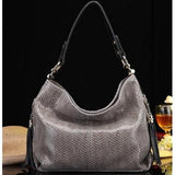 <bold>Hobo / Shoulder Bag  <br>Vegan-Leather Handbag Gray - strapsandbrass.com