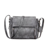 <bold>Messenger  / Shoulder Bag  <br>Vegan-Leather Handbag Gray - strapsandbrass.com