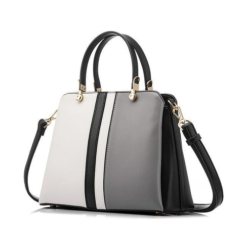 <bold>Top-Handle / Crossbody Bag <br>Vegan-Leather Handbag Gray - strapsandbrass.com
