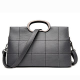 <bold>Tote / Messenger Bag <br>Genuine-Leather Handbag Gray - strapsandbrass.com