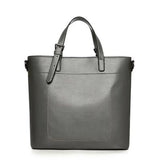<bold>Bucket / Tote Bag  <br>Vegan-Leather Handbag Gray - strapsandbrass.com