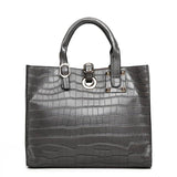<bold>Tote / Shoulder Bag <br>Vegan-Leather Handbag Gray - strapsandbrass.com