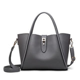 <bold>Tote / Crossbody Bag <br>Vegan-Leather Handbag Gray - strapsandbrass.com