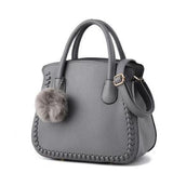 <bold>Top-Handle Bag / Satchel  <br>Vegan-Leather Handbag Gray - strapsandbrass.com