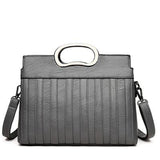 <bold>Top-Handle / Crossbody Bag  <br>Vegan-Leather Handbag Gray - strapsandbrass.com