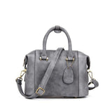 <bold>Top-Handle  / Crossbody Bag  <br>Vegan-Leather Handbag Gray - strapsandbrass.com