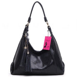 <bold>Hobo / Tote Bag  <br>Genuine-Leather Handbag Gray - strapsandbrass.com