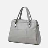<bold>Tote  / Crossbody Bag <br>Genuine-Leather Handbag Gray - strapsandbrass.com
