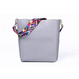 <bold>Bucket  / Shoulder Bag  <br>Vegan-Leather Handbag Gray - strapsandbrass.com
