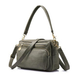 <bold>Messenger  / Tote Bag  <br>Vegan-Leather Handbag Green Gray - strapsandbrass.com