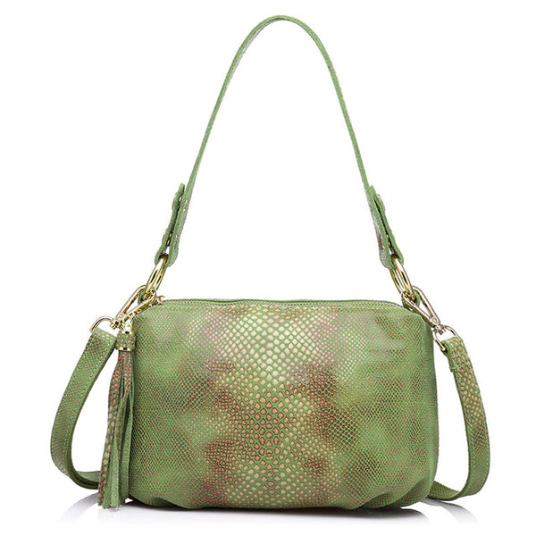 <bold>Crossbody / Shoulder Bag <br>Genuine-Leather Handbag Green - strapsandbrass.com
