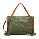 <bold>Tote / Shoulder Bag <br>Genuine-Leather Handbag Green - strapsandbrass.com