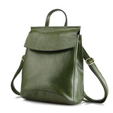 <bold>Fashion Backpack  <br>Genuine-Leather Handbag Green - strapsandbrass.com