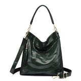 <bold>Hobo  / Tote Bag <br>Genuine-Leather Handbag Green - strapsandbrass.com