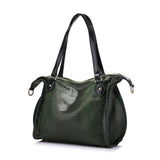 <bold>Tote  / Shoulder Bag <br>Genuine-Leather Handbag Green - strapsandbrass.com