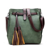 <bold>Bucket / Tote Bag <br>Vegan-Leather Handbag Green - strapsandbrass.com