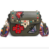 <bold>Crossbody / Shoulder Bag <br>Vegan-Leather Handbag Green - strapsandbrass.com