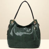 <bold>Hobo / Tote Bag <br>Genuine-Leather Handbag Green - strapsandbrass.com