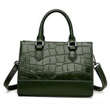 Tote / Crossbody Bag  <br>Genuine-Leather Handbag Green - strapsandbrass.com