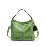 <bold>Bucket / Tote Bag <br>Genuine-Leather Handbag Green - strapsandbrass.com