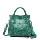 <bold>Bucket  / Tote Bag <br>Genuine-Leather Handbag Green - strapsandbrass.com
