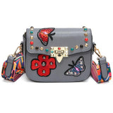 <bold>Crossbody / Shoulder Bag <br>Vegan-Leather Handbag Grey - strapsandbrass.com