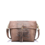 <bold>Messenger  / Crossbody Bag <br>Genuine-Leather Handbag Khaki - strapsandbrass.com
