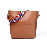 <bold>Bucket  / Shoulder Bag  <br>Vegan-Leather Handbag Khaki - strapsandbrass.com