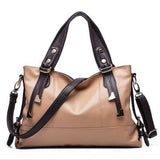 <bold>Tote / Crossbody Bag  <br>Genuine-Leather Handbag Khaki - strapsandbrass.com