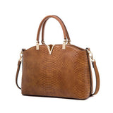 <bold>Satchel / Crossbody Bag  <br>Vegan-Leather Handbag Brown - strapsandbrass.com