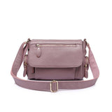 <bold>Messenger  / Crossbody Bag <br>Genuine-Leather Handbag Purple - strapsandbrass.com