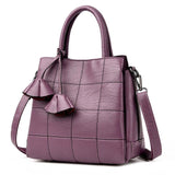Bucket / Crossbody Bag  <br>Genuine-Leather Handbag Purple - strapsandbrass.com