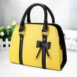 <bold>Top-Handle  / Crossbody Bag <br>Vegan-Leather Handbag Lemon Yellow - strapsandbrass.com