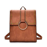 <bold>Fashion Backpack  <br>Vegan-Leather Handbag Brown - strapsandbrass.com