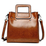 <bold>Bucket / Crossbody Bag  <br>Genuine-Leather Handbag Brown - strapsandbrass.com
