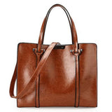 <bold>Tote / Crossbody Bag  <br>Vegan-Leather Handbag Brown - strapsandbrass.com
