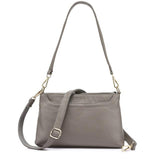 <bold>Crossbody / Shoulder Bag <br>Genuine-Leather Handbag Gray - strapsandbrass.com