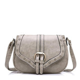 <bold>Messenger / Crossbody Bag  <br>Vegan-Leather Handbag Light Gray - strapsandbrass.com