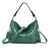 <bold>Hobo / Tote Bag <br>Genuine-Leather Handbag Green - strapsandbrass.com