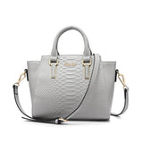 <bold>Messenger / Tote Bag <br>Genuine-Leather Handbag Gray - strapsandbrass.com