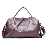 <bold>Tote / Shoulder Bag  <br>Vegan-Leather Handbag Purple - strapsandbrass.com