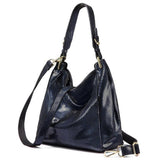 <bold>Hobo  / Tote Bag <br>Genuine-Leather Handbag Midnight Blue - strapsandbrass.com