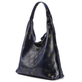 <bold>Hobo  / Tote Bag <br>Genuine-Leather Handbag Midnight Blue - strapsandbrass.com