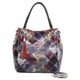 <bold>Hobo / Tote Bag <br>Genuine-Leather Handbag Multi Snake - strapsandbrass.com