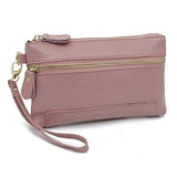 <bold>Clutch / Wristlet  <br>Genuine-Leather Handbag Pink - strapsandbrass.com