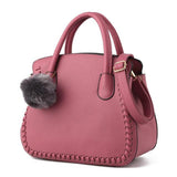 <bold>Top-Handle Bag / Satchel  <br>Vegan-Leather Handbag Pink - strapsandbrass.com