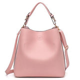 <bold>Bucket / Tote Bag  <br>Vegan-Leather Handbag Pink - strapsandbrass.com